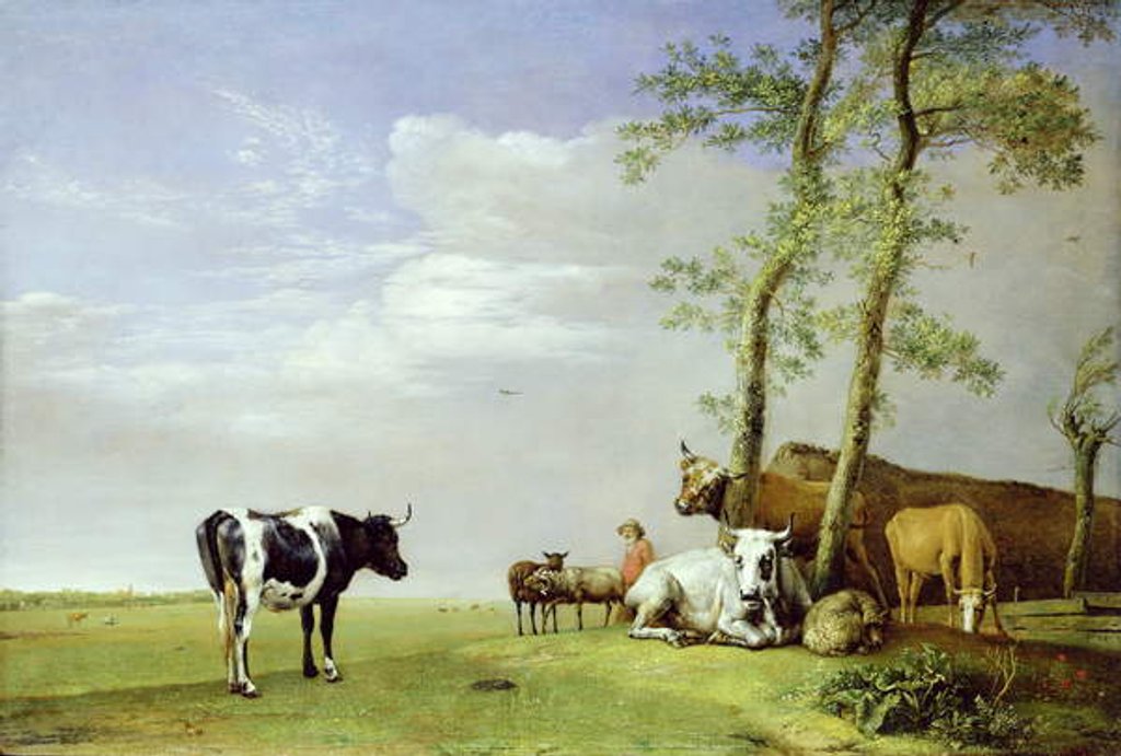 Detail of A Fellow Countryman with his Herd, 1648 by Paulus Potter