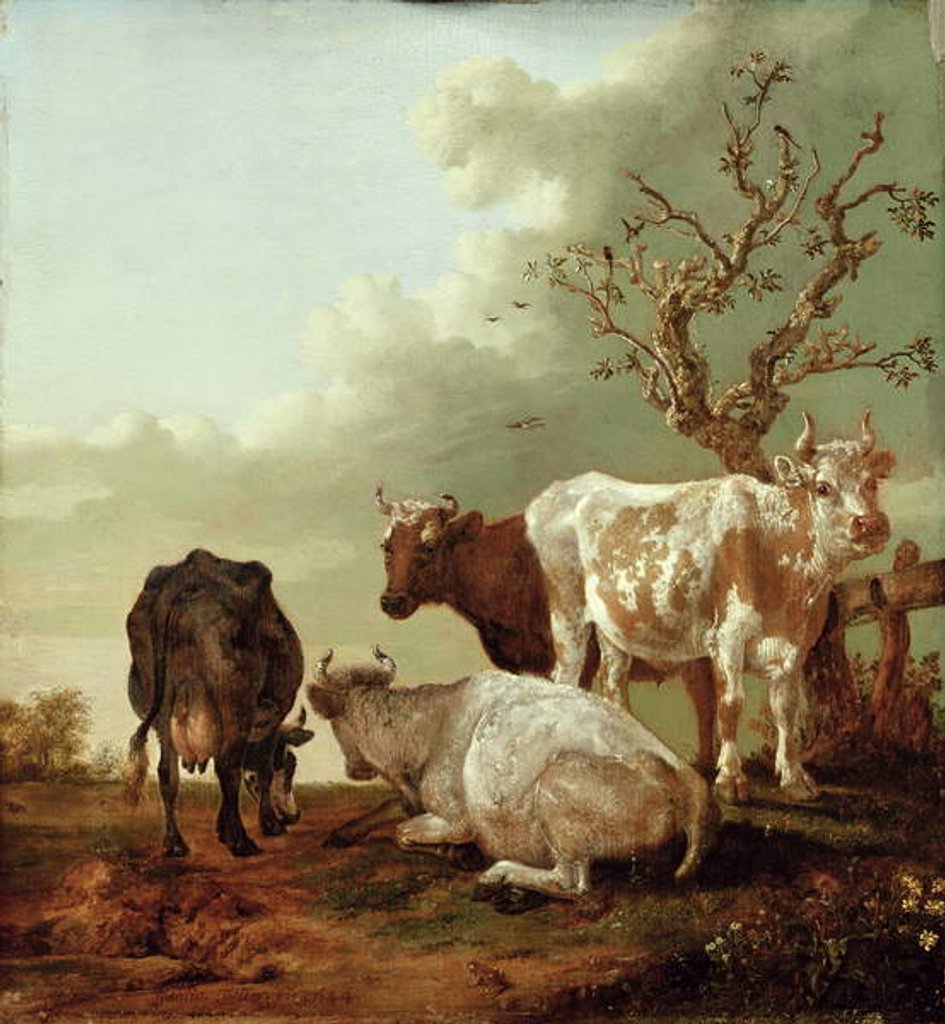 Detail of Four Cows in a Meadow, 1644 by Paulus Potter