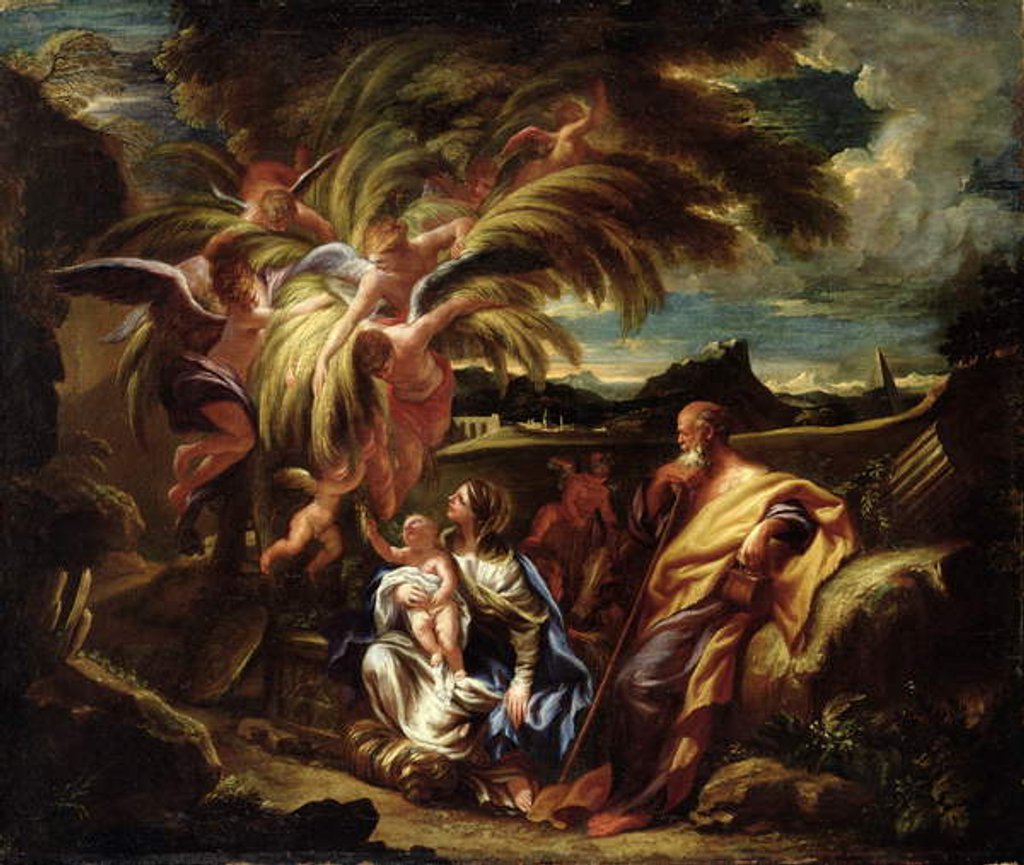 Detail of The Rest on the Flight into Egypt, c.1700 by Domenico the Elder Piola
