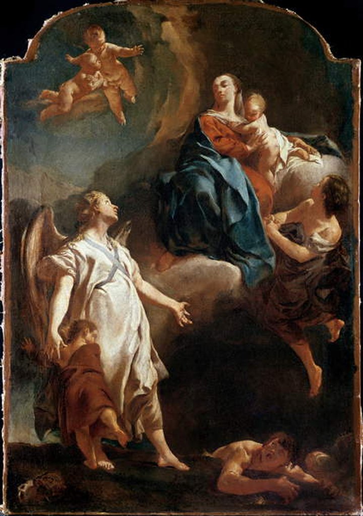 Detail of The Apparition of the Madonna to the Guardian Angel by Giovanni Battista Piazzetta