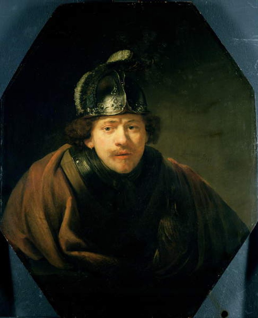 Detail of Self Portrait with Helmet, 1634 by Rembrandt Harmensz. van Rijn