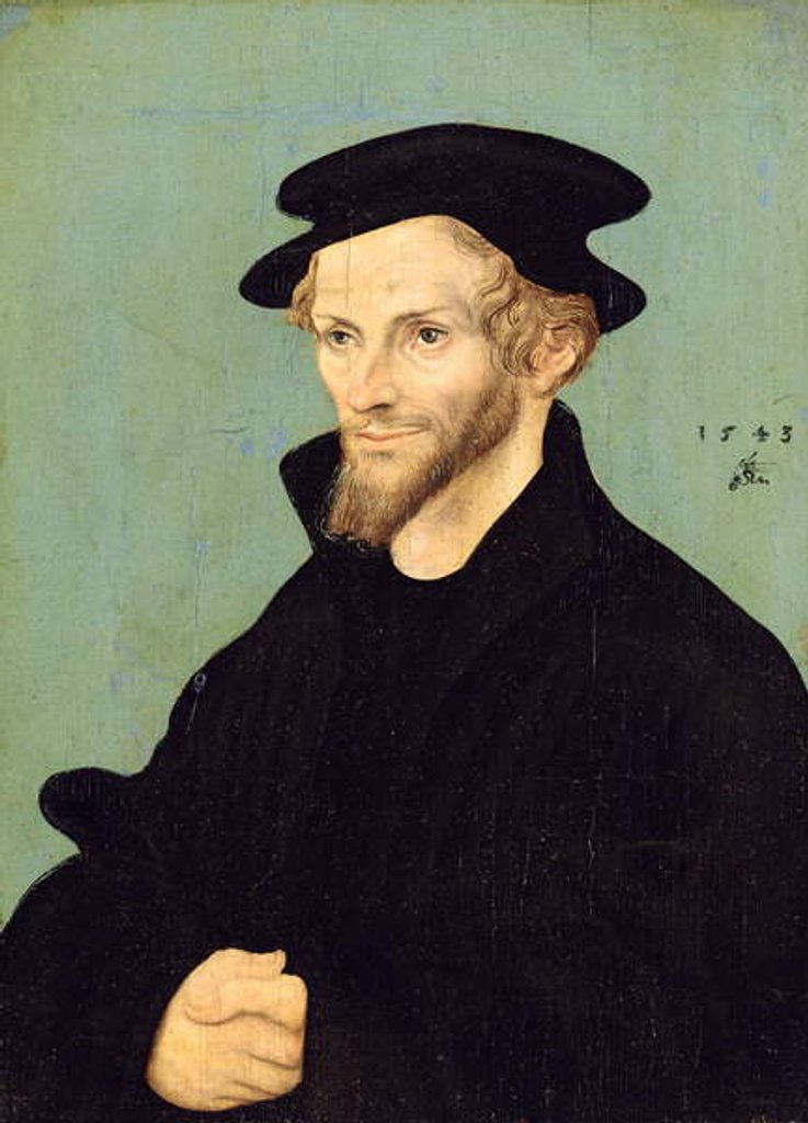 Detail of Portrait of Philipp Melanchthon, 1543 by Lucas The Elder Cranach