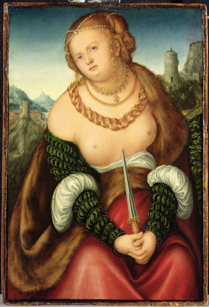 Detail of The Death of Lucretia by Lucas The Elder Cranach