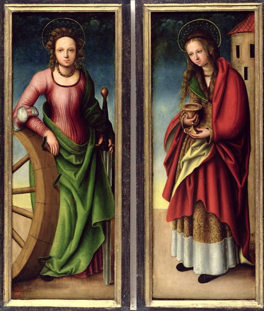 Detail of St. Catherine and St. Barbara, 1510 by Lucas The Elder Cranach