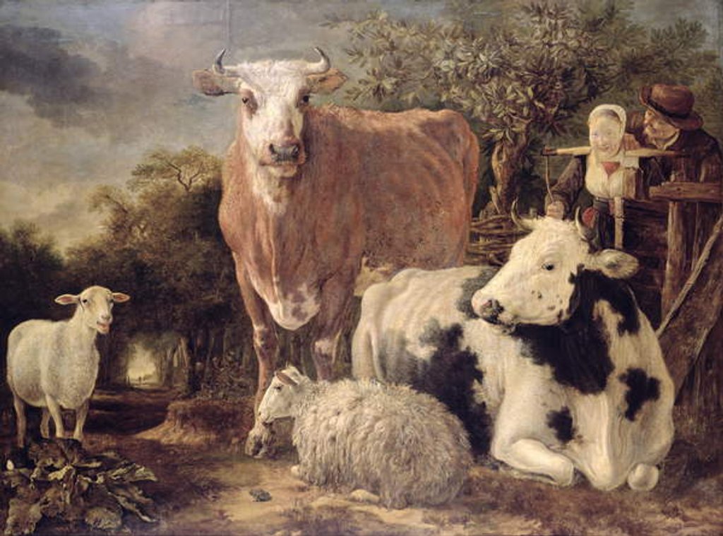 Detail of Herdsman and Herdswoman with Livestock, c.1647 by Govert Dircksz. Camphuysen