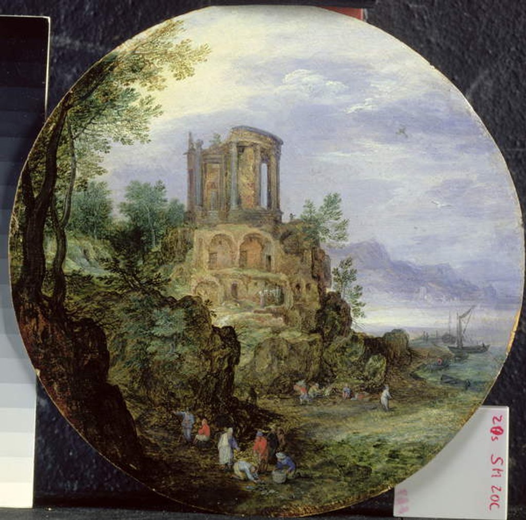 Detail of South Coast Landscape with the Temple of Vesta in Tivoli, 1595 by Jan the Elder Brueghel