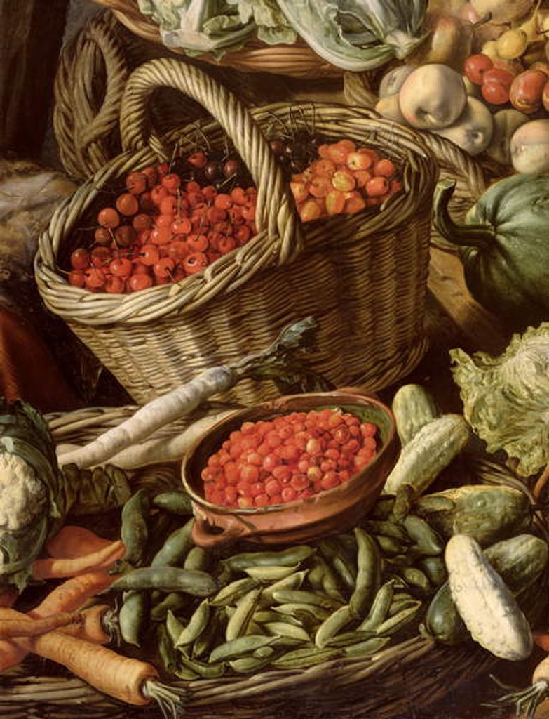 Detail of Detail of Still Life with Fruit, Vegetables and a Market Woman, 1564 by Joachim Beuckelaer or Bueckelaer