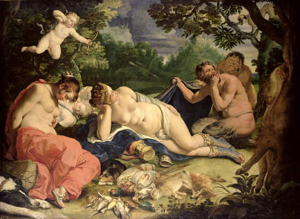 Detail of Diana and Nymphs Sleeping, Visited by Satyrs, 1620 by Abraham Janssens van Nuyssen