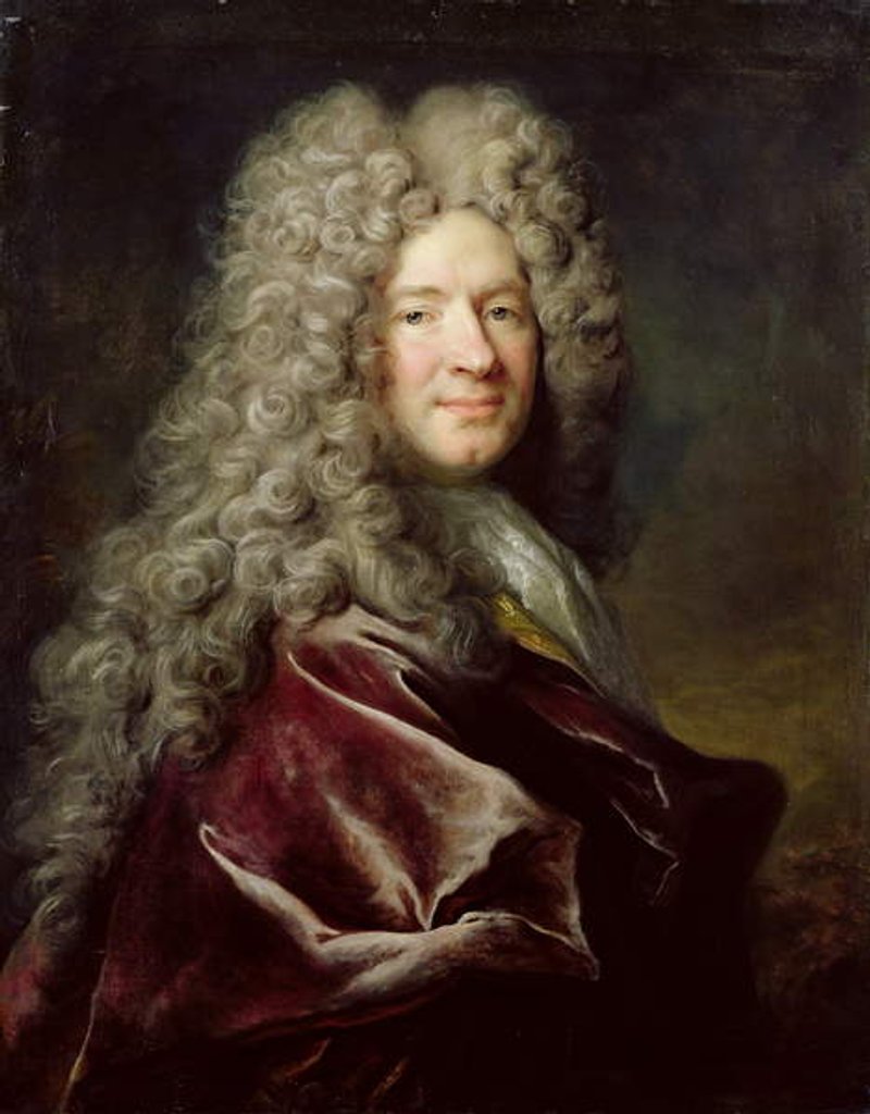 Detail of Portrait of a Man Wearing a Violet Robe, c.1700 by Nicolas de Largilliere