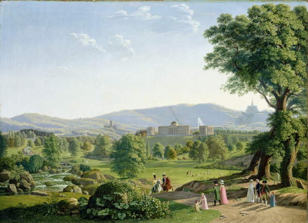 Detail of Wilhelmshoehe Castle with the Habichtswald Forest by Johann Erdmann Hummel