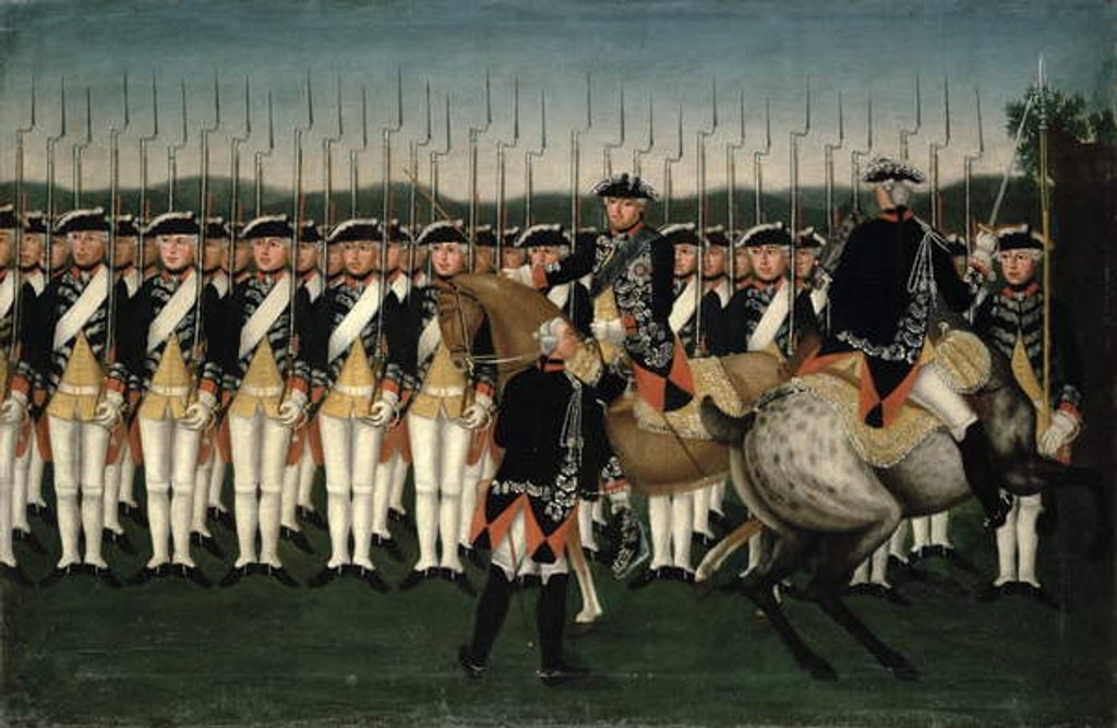 Detail of Friedrich II with the Hesse Guard Regiment by Brock