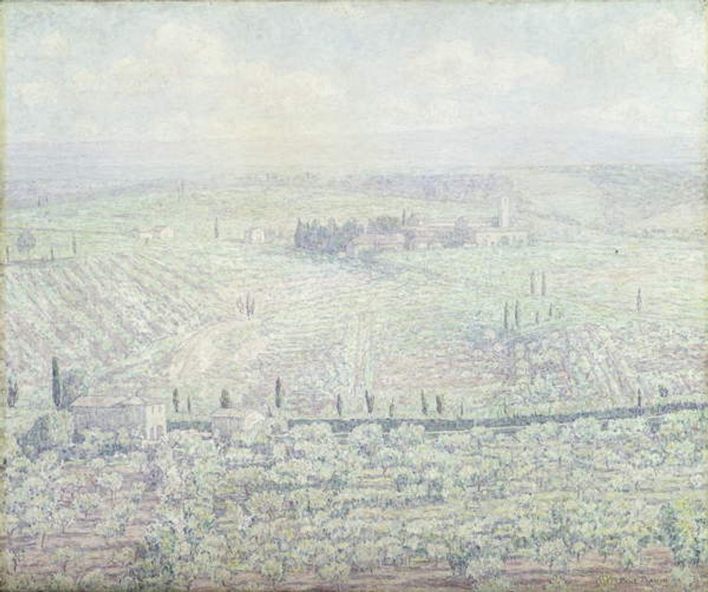 Detail of A Hilly Tuscan Landscape on the Morning of a Sunny Summer Day, c.1930 by Paul Baum