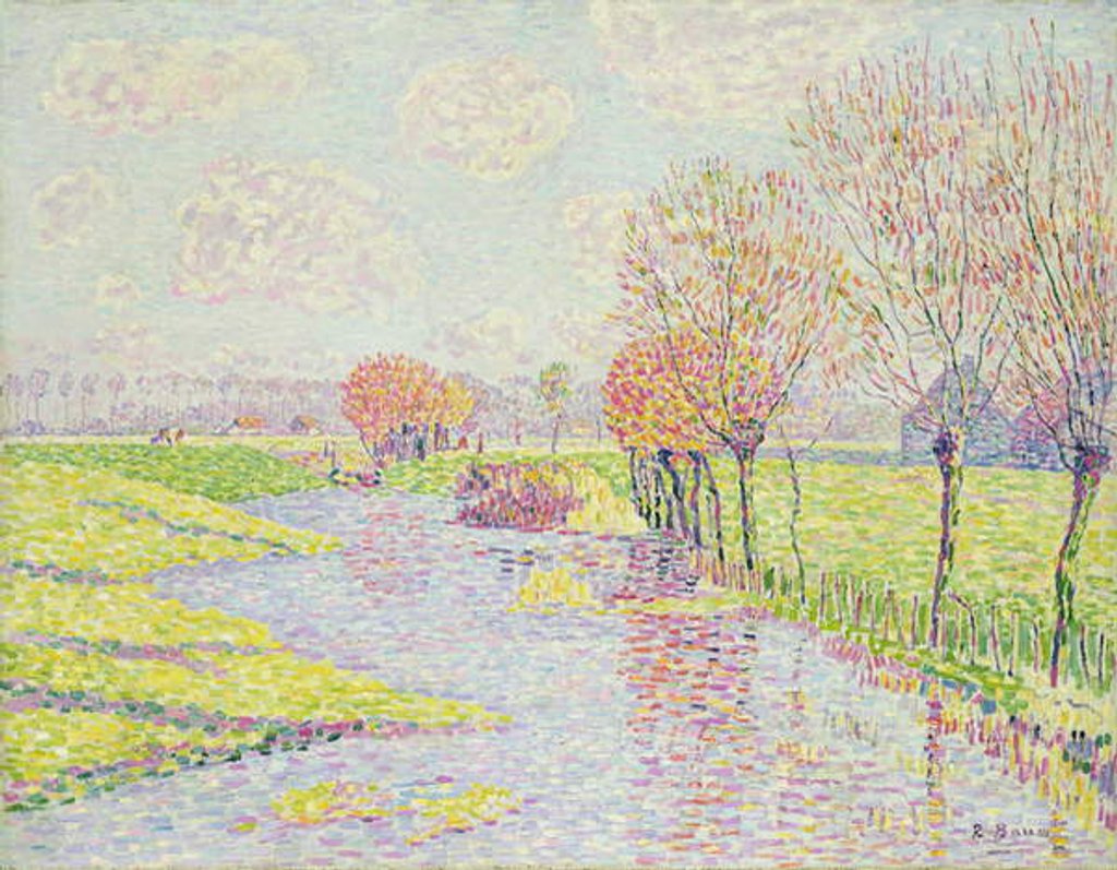 Detail of Holland in Late Autumn, Landscape with Willow Trees on Water, 1904 by Paul Baum
