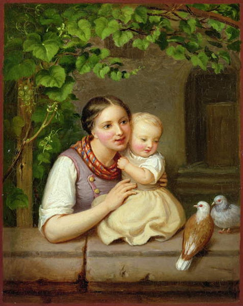 Detail of Mother with Child and Two Doves by August von der Embde