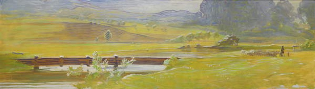 Detail of The Meadow Valley near Pretzfeld, c.1898 by Curt Herrmann