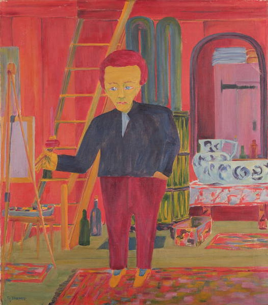 Detail of The Painter Ernst Ludwig Kirchner Posing for a Portrait in Davos by Philipp Bauknecht