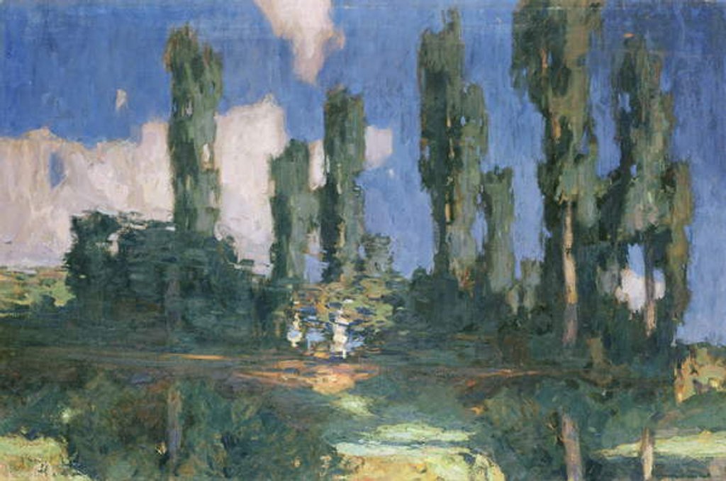 Detail of Poplars by Water by Otto Ubbelohde