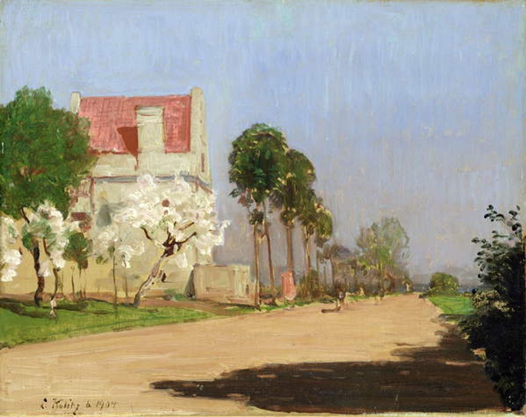 Detail of Road by the Fulda River to 'Neuen Muehle' near Kassel, 1904 by Louis Kolitz