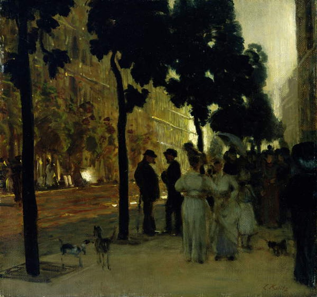 Detail of Hohenzollernstrasse in Kassel at Sunset by Louis Kolitz