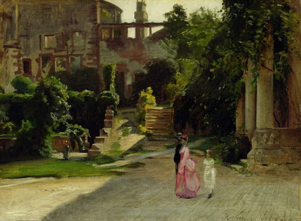 Detail of A Heidelberg Castle, 1870 by Louis Kolitz