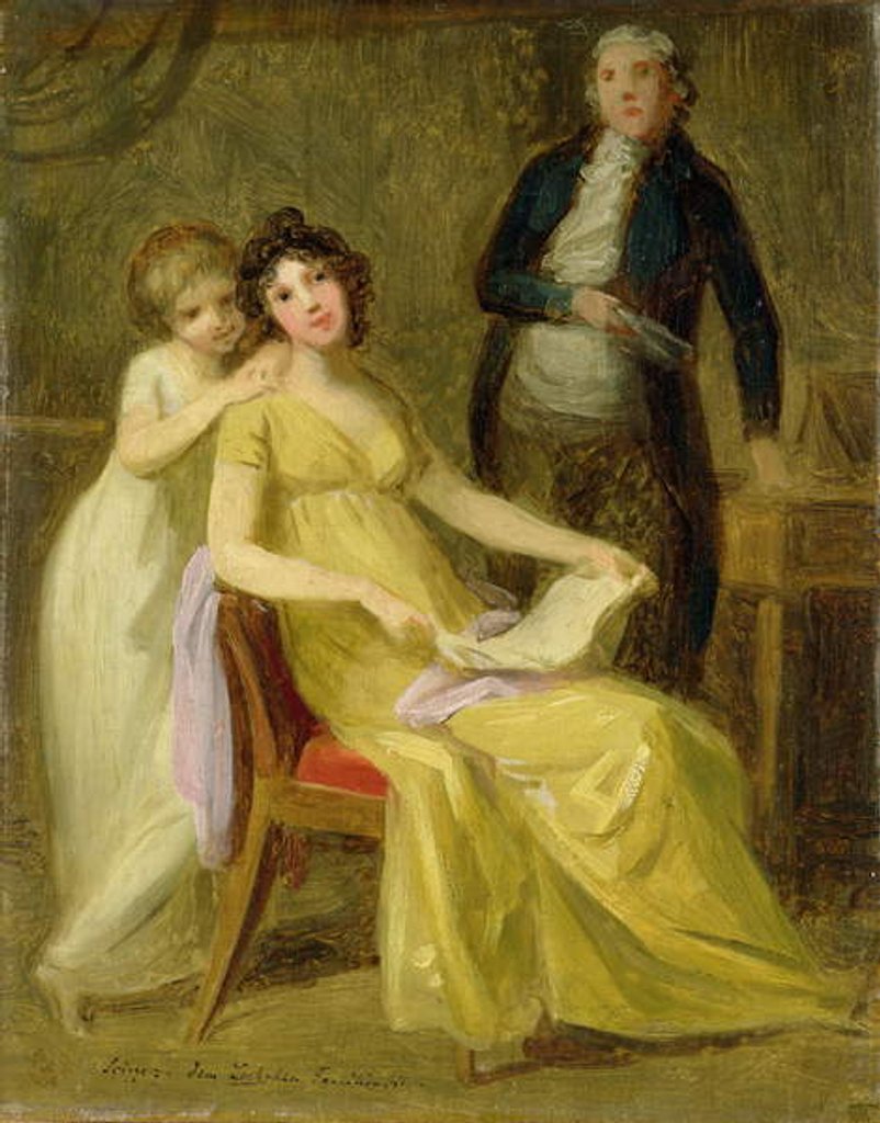 Detail of Sketch for a Group Portrait of the Loehr Banking Family, c.1801-02 by Johann Friedrich August Tischbein