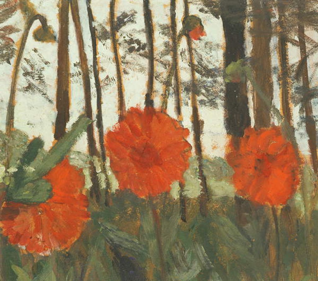 Detail of Poppies on the Edge of a Wood by Paula Modersohn-Becker