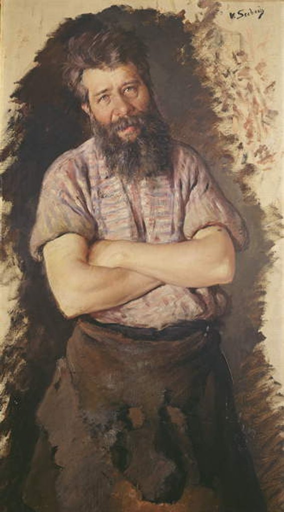 Detail of Portrait of a Blacksmith by Lothar von Seebach
