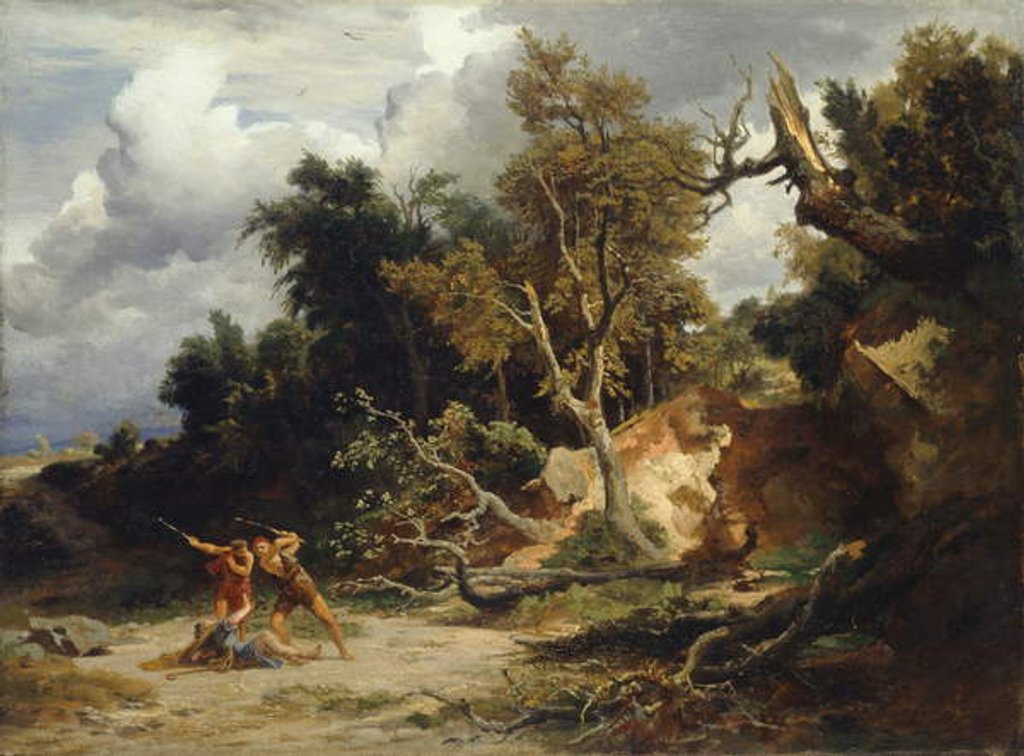 Detail of The Ambush c.1856 by Johann Wilhelm Schirmer