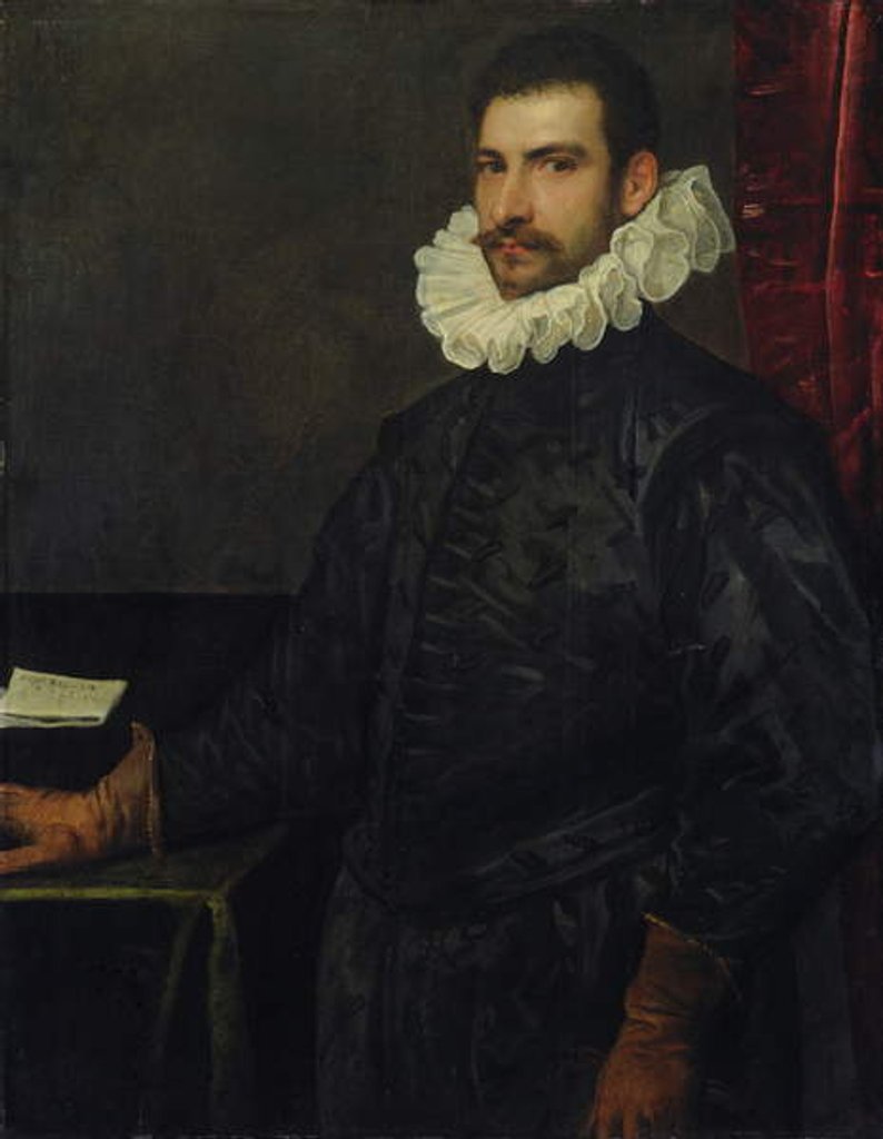 Detail of Portrait of a Young Man by Domenico Robusti Tintoretto