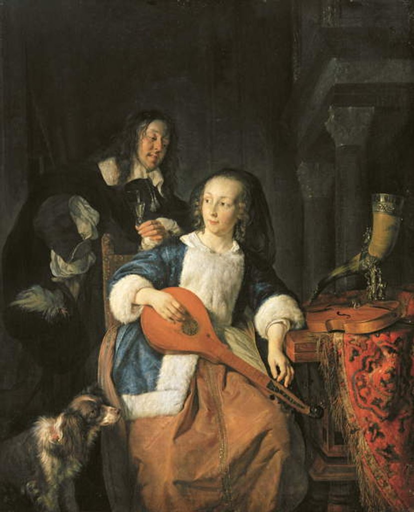 Detail of The Cittern Player by Gabriel Metsu