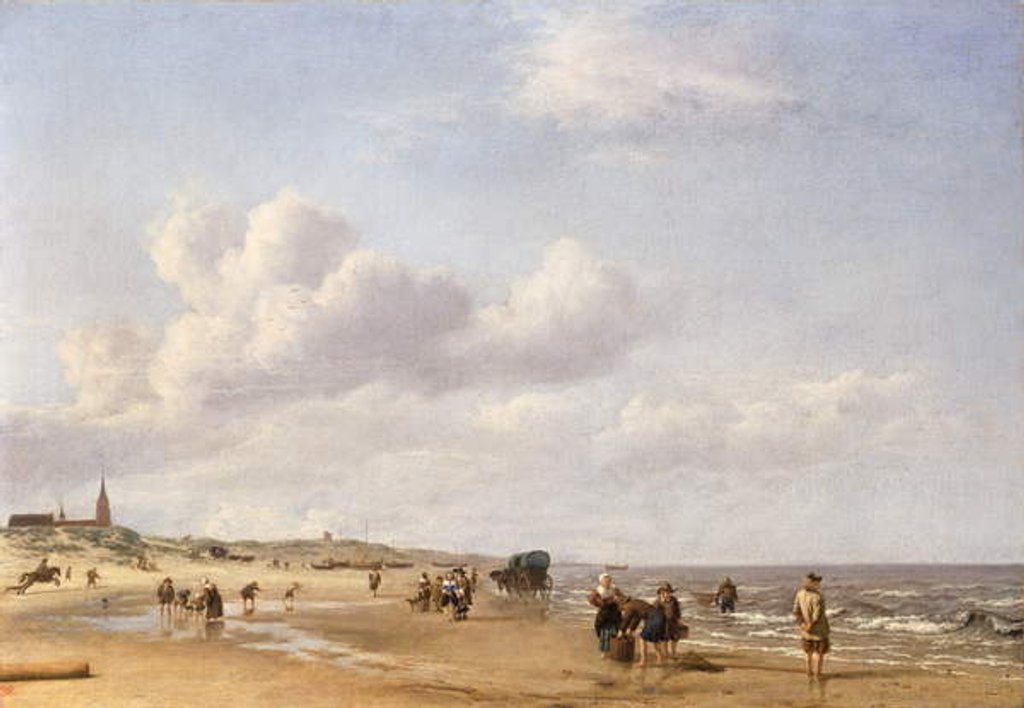 Detail of The Beach at Scheveningen, 1658 by Adriaen van de Velde