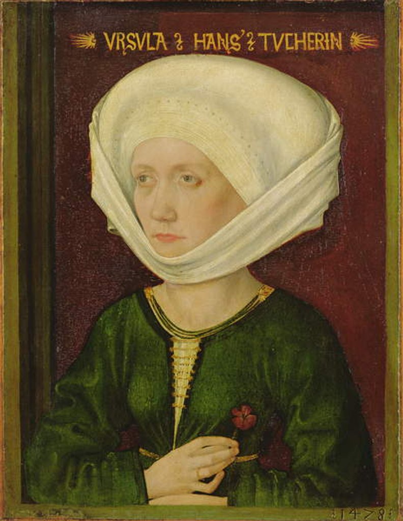 Detail of Portrait of Ursula Tucher, 1478 by Michael Wolgemut or Wolgemuth