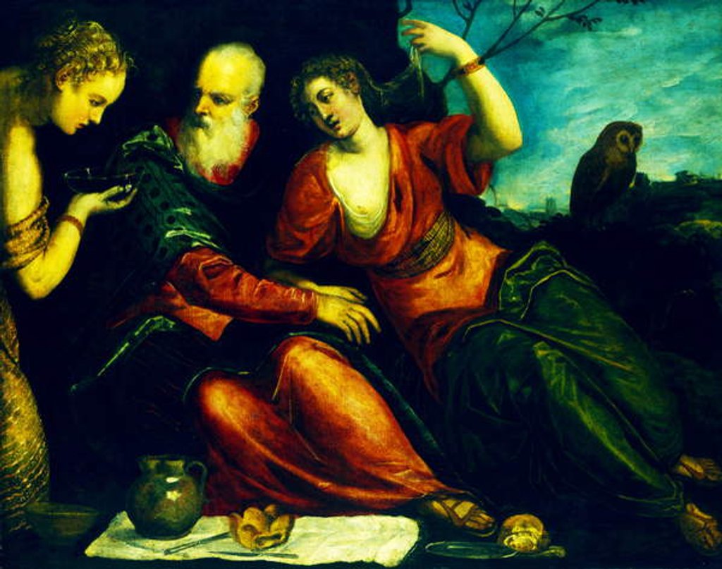 Detail of Lot and his Daughters, 16th century by Jacopo Robusti Tintoretto