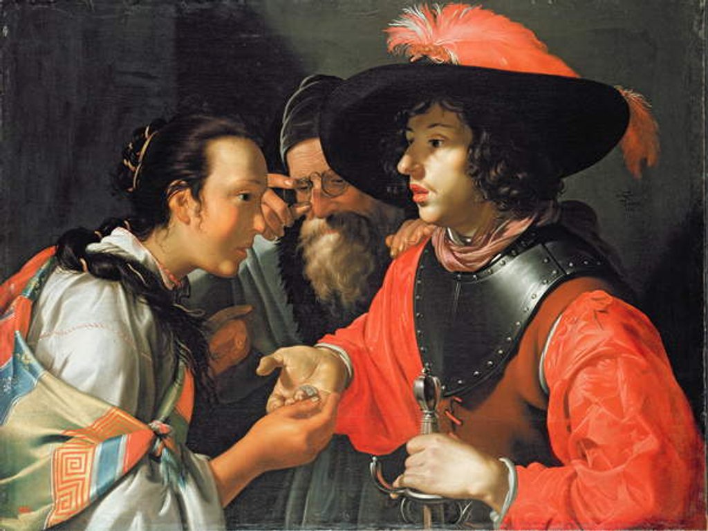 Detail of The Fortune Teller by Simon Peter Tilmann