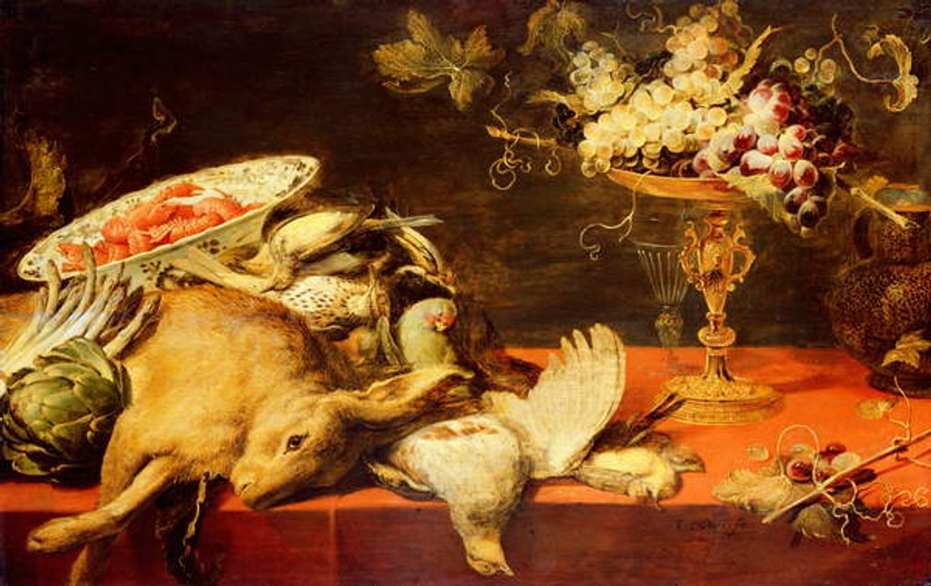 Detail of Still life with Animals and Fruit by Frans Snyders or Snijders