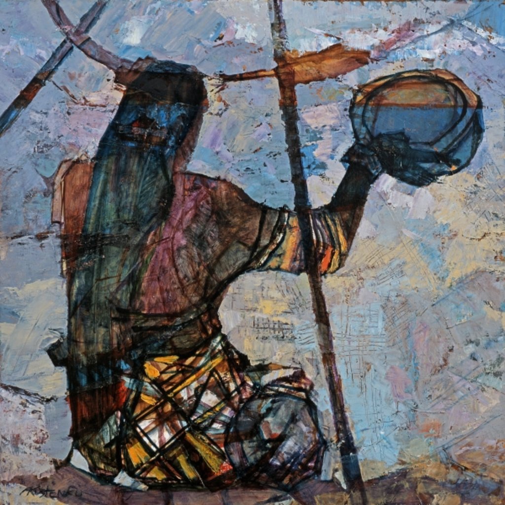 Detail of A Fishing Woman by Anna Kostenko