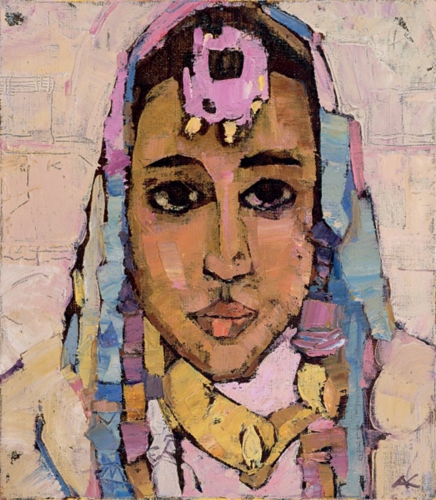 Detail of Portrait of a Woman in White by Anna Kostenko