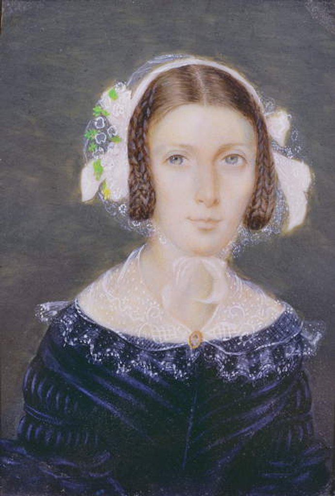 Detail of Portrait Miniature of Fanny Brawne, 1833 by English School