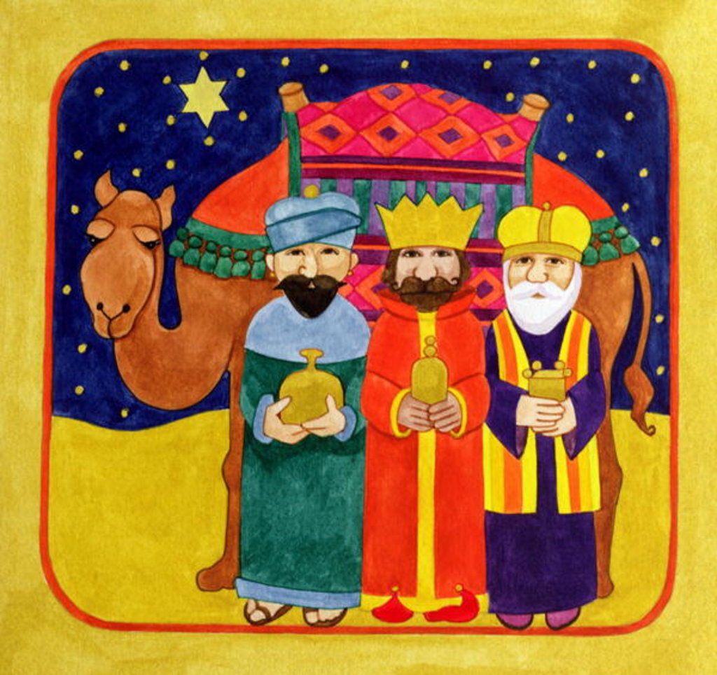 Detail of Three Kings and Camel by Linda Benton