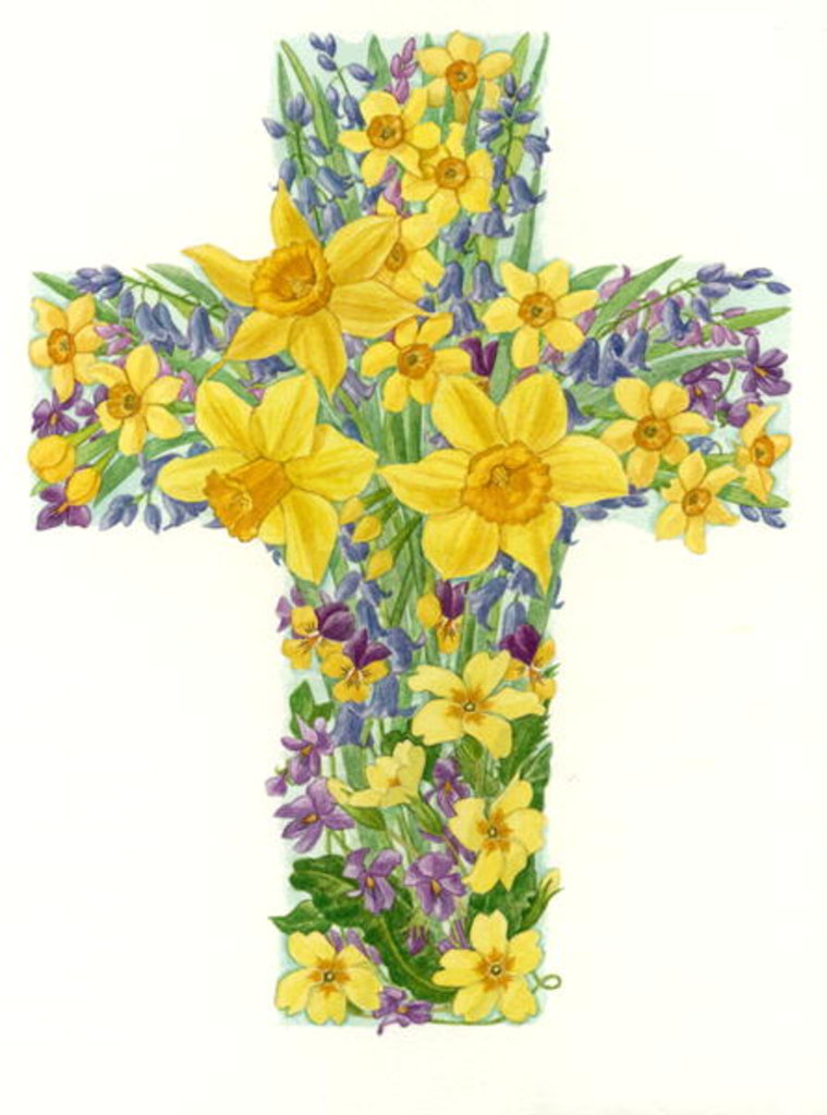 Detail of Floral Cross I, 1998 by Linda Benton