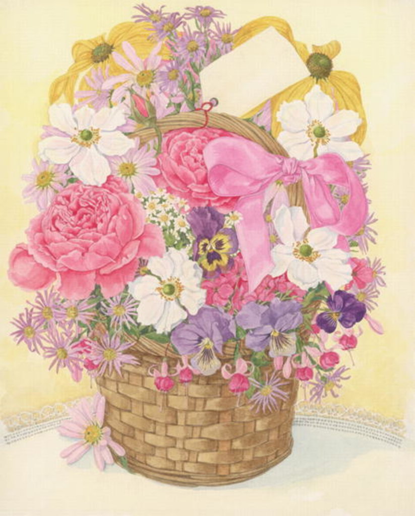 Detail of Basket of Flowers, 1995 by Linda Benton