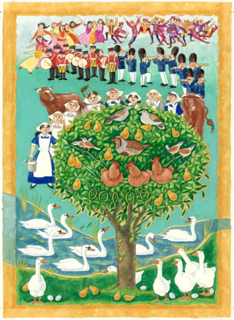 Detail of The Twelve Days of Christmas, 1997 by Linda Benton