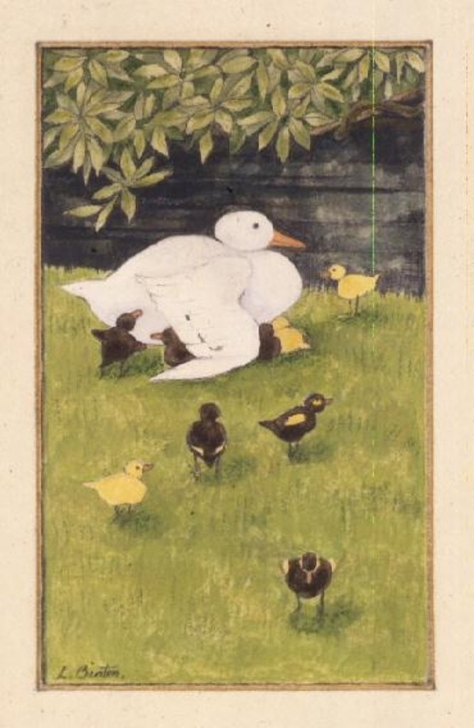 Detail of Mother Duck with Ducklings by Linda Benton