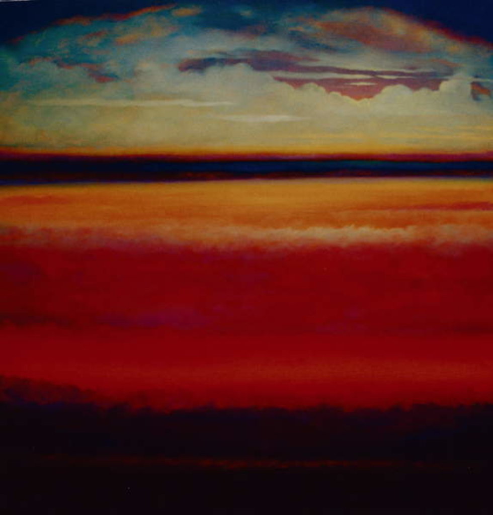 Detail of Horizon, 2005Semi abstract red painting by Lee Campbell