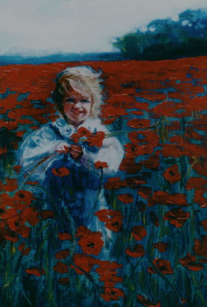 Detail of Poppies, 2000 Small girl in poppy field by Lee Campbell