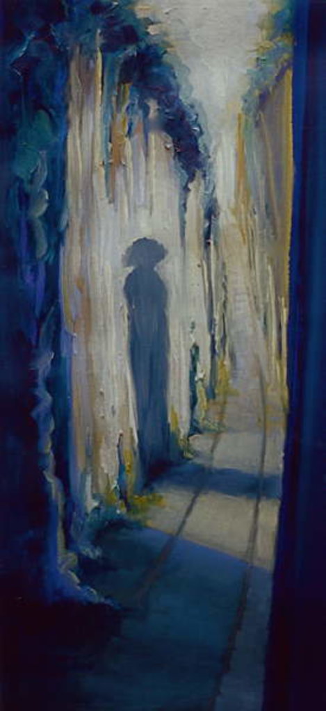 Detail of Patience, 2000 Shadow woman in alley. by Lee Campbell
