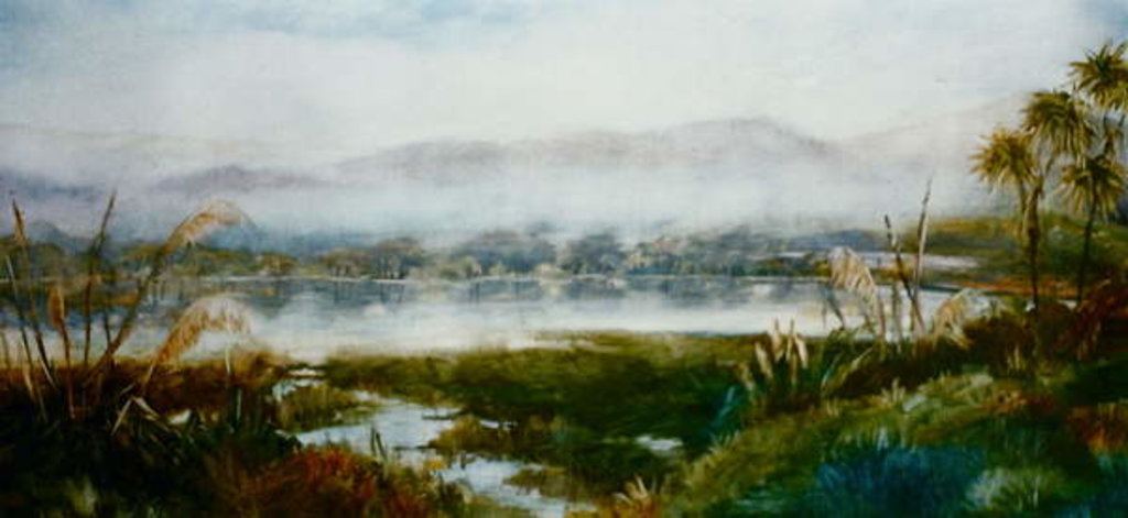 Detail of North Island, NZ, 2000 MIsty landscape by Lee Campbell