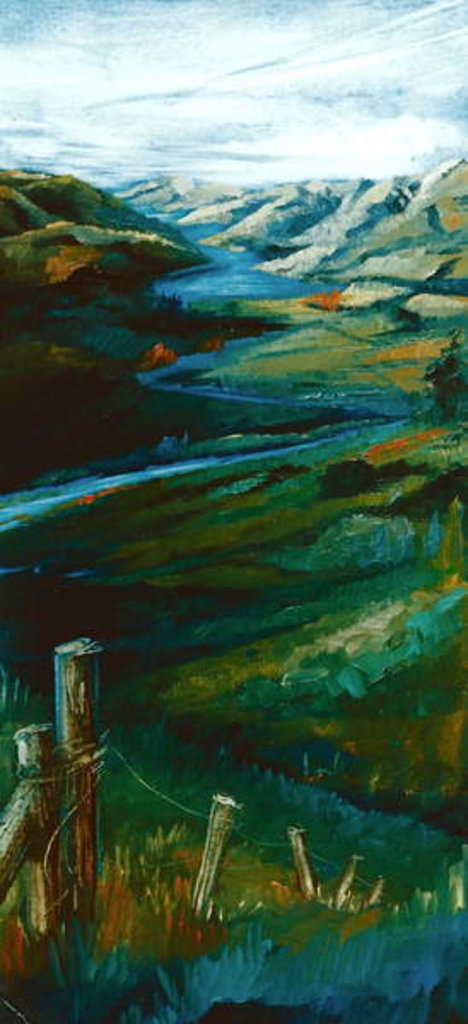 Detail of Akaroa, New Zealand, 1997South Island landscape by Lee Campbell