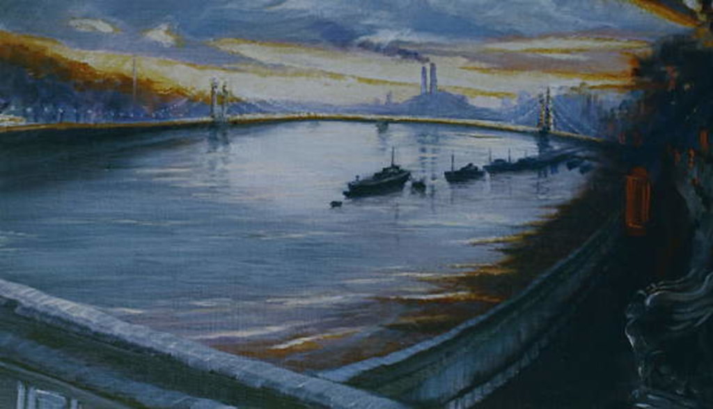 Detail of Albert Bridge, Chelsea, 2000 River Thames by Lee Campbell