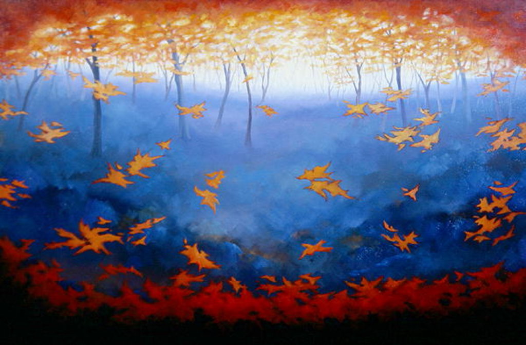 Detail of Blue and Gold, 2006 Abstract forest by Lee Campbell